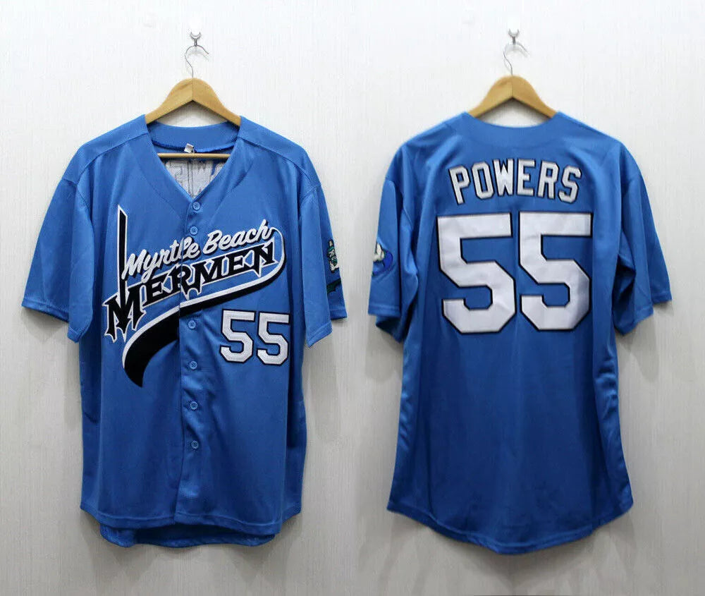 Kenny Powers #55 Myrtle Beach Mermen Jersey Mens Stitched Blue