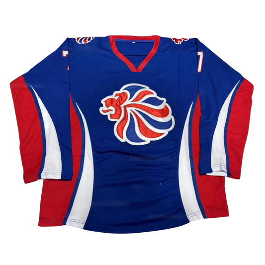 Retro Jason Hewitt #7 Team England Hockey Jersey – Sewn Custom Name Option