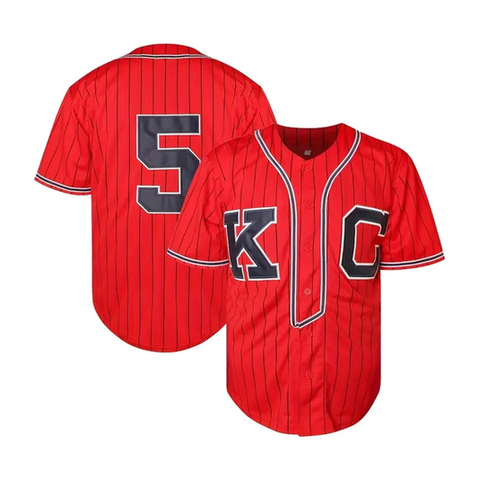 Throwback Jackie #5 Kansas Baseball Jersey – Red Sewn Custom Edition