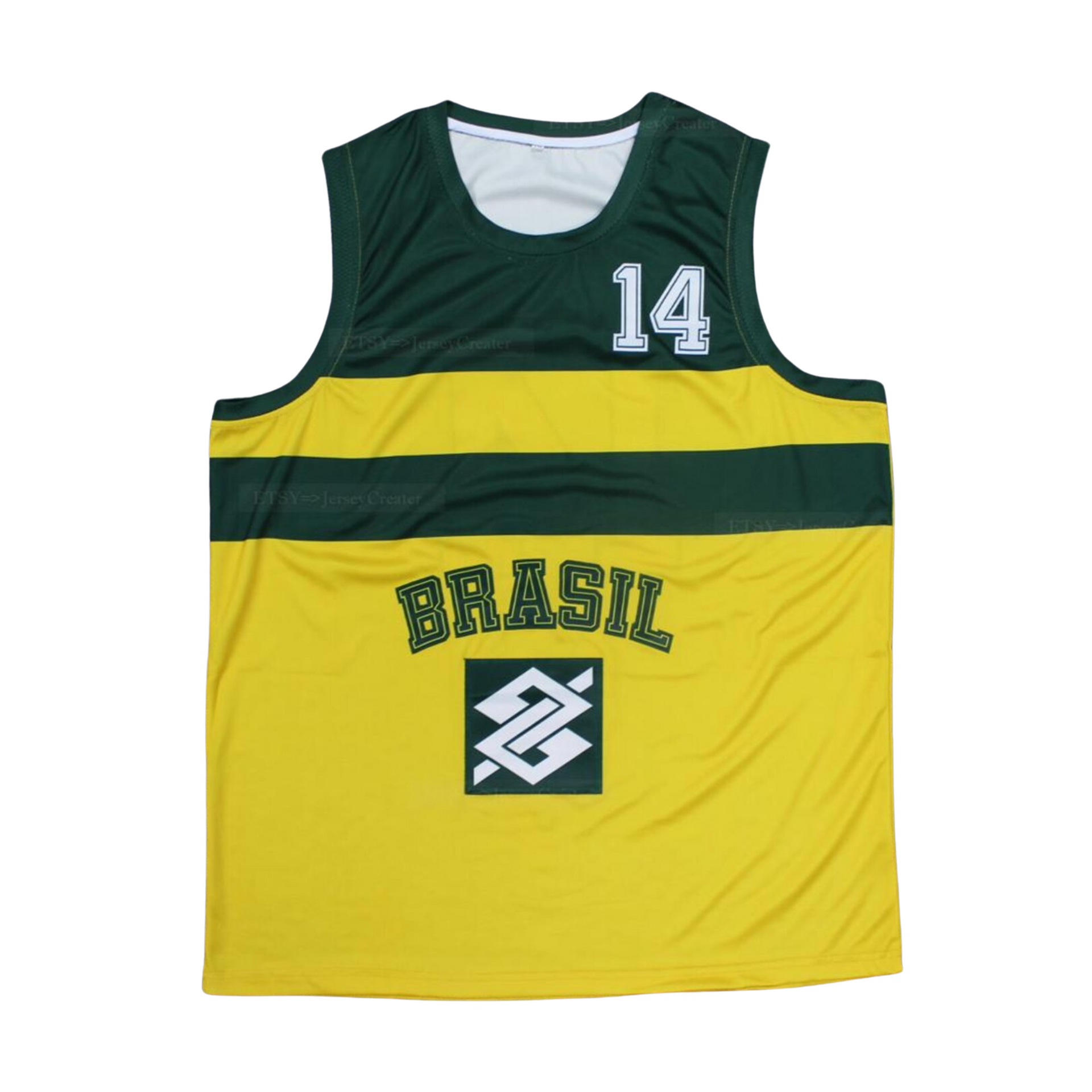 Throwback Oscar Schmidt #14 Team Brasil Jersey – Custom Sewn Basketball Kit