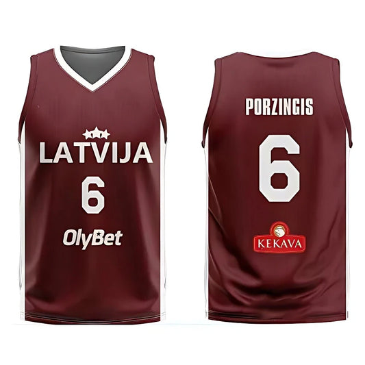 Porzingis #6 Team Latvija Basketball Jersey