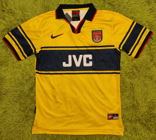 Arsenal 1997/99 Away Retro Yellow Soccer Football Futbol Shirt Jersey