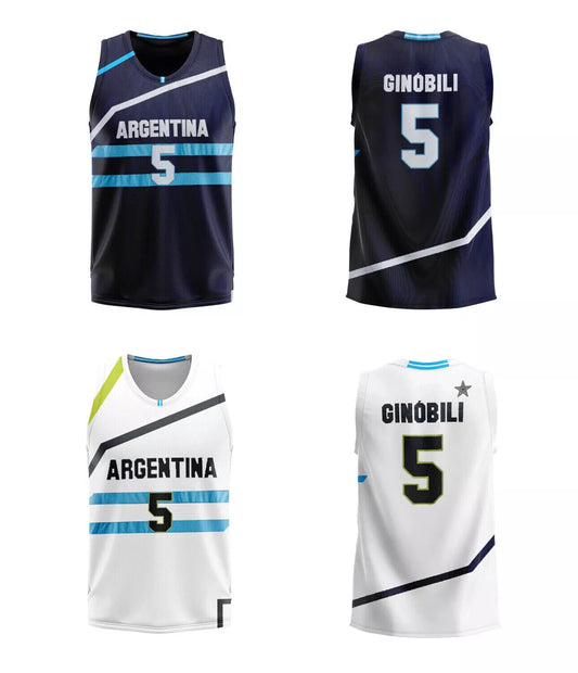 2012 London Ginóbili #5 Team Argentina Basketball Jersey
