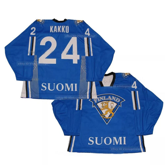 Throwback Kakko #24 Team Finland Ice Hockey Jersey