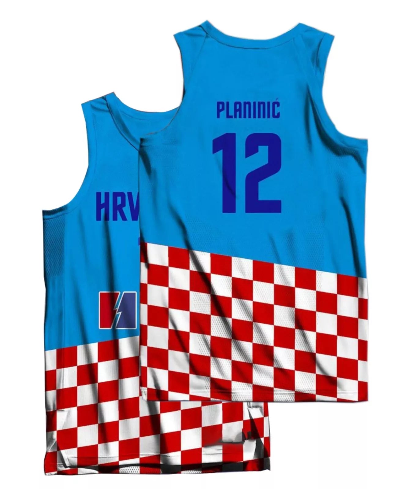 Custom Planinić #12 Šarić #9 Team Croatia Basketball Jersey