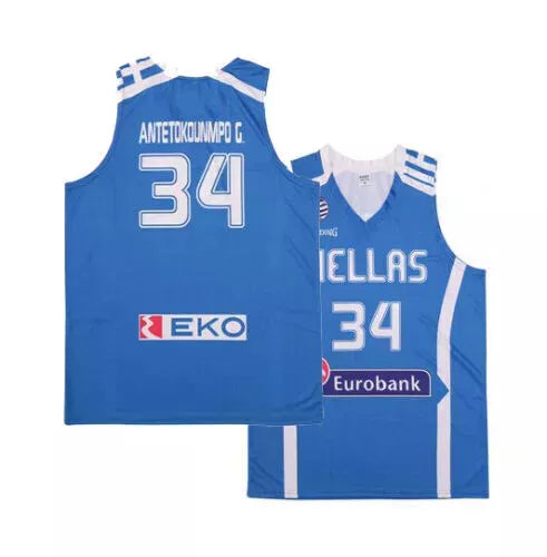 2019 Antetokounmpo #34 Team Greece Basketball Jersey