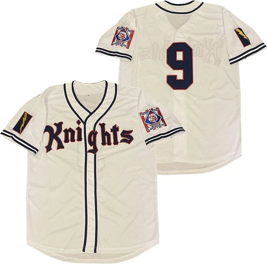 Vintage Hobbs #9 New York Knights The Natural Baseball Jersey