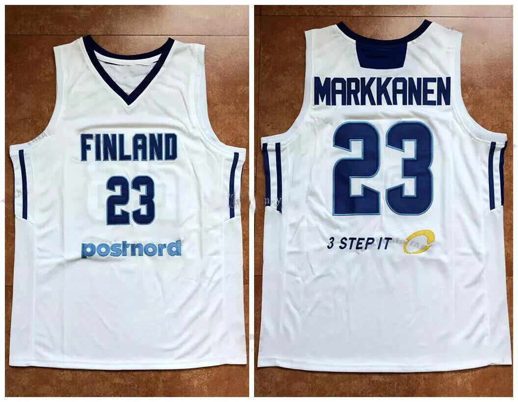 2022 Markkanen #23 Team Finland Basketball Jeresy