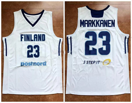 2022 Markkanen #23 Team Finland Basketball Jeresy