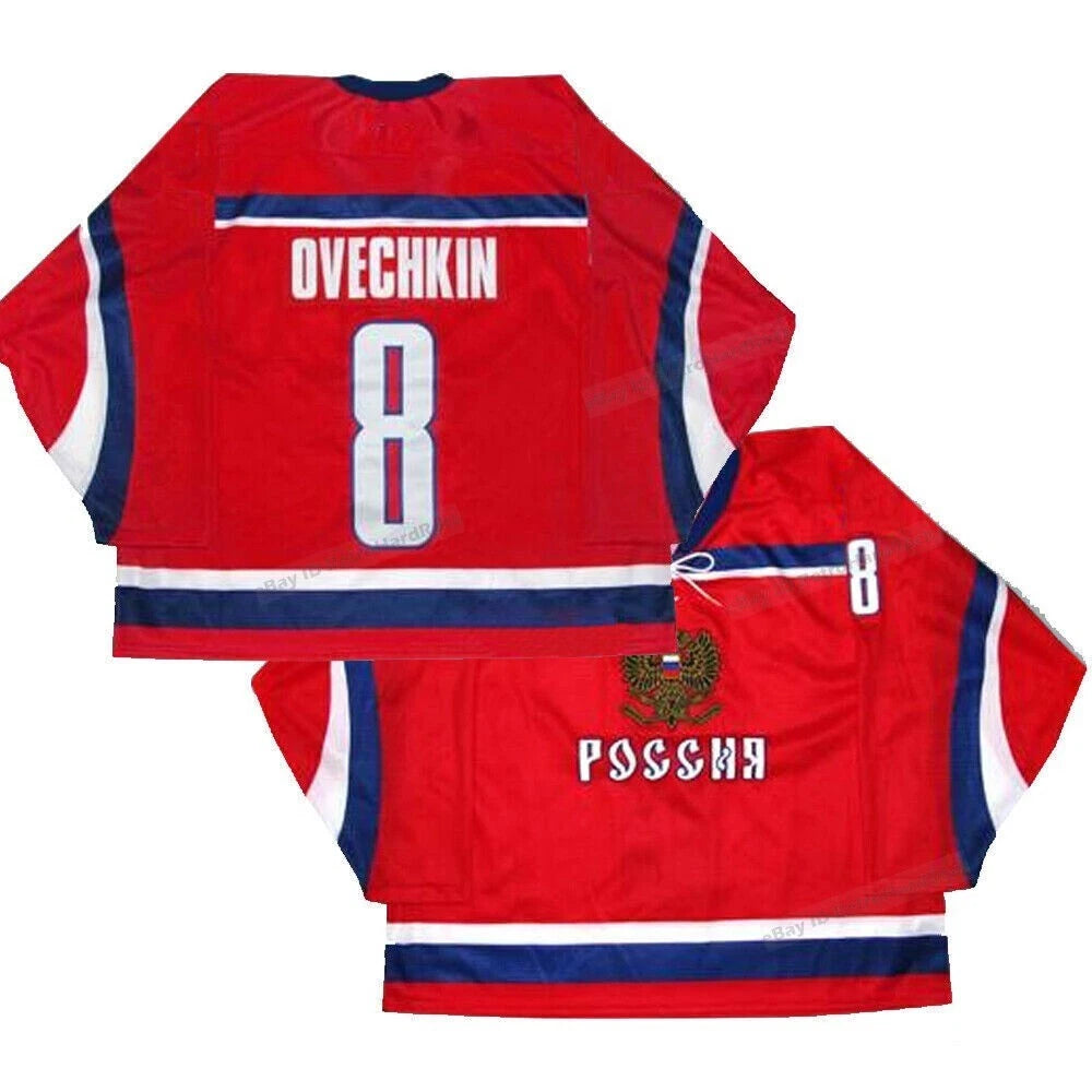 2000's Ovechkin #8 Team Russia Hockey jersey