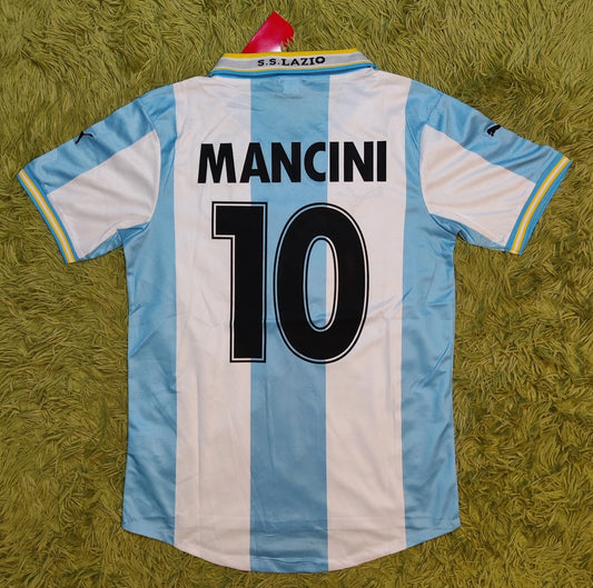 S.S.LAZIO FC 1999/2000 Home Mancini Retro Rare Football Soccer Jersey