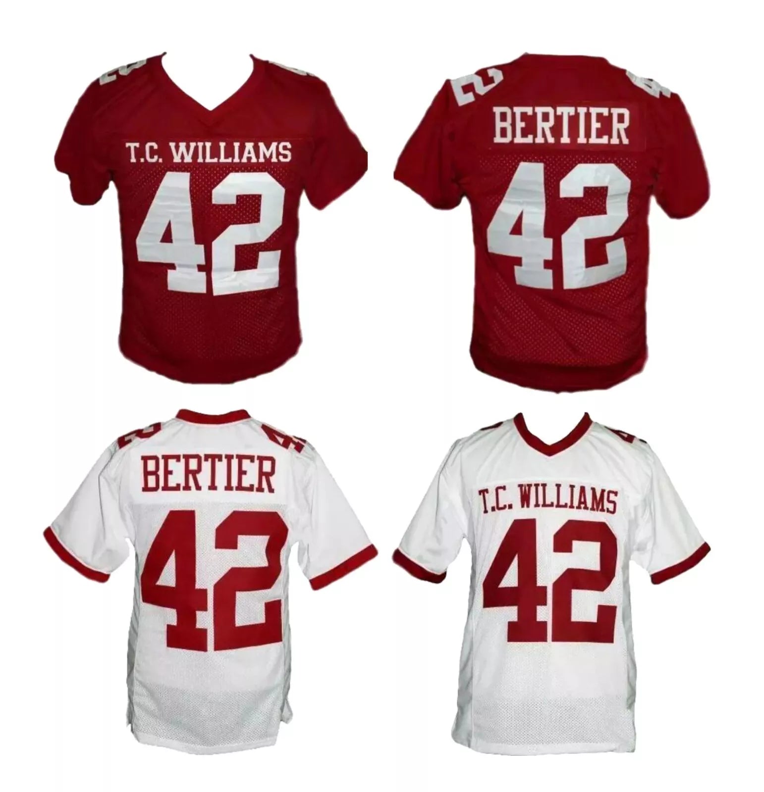 Movie Remember The Titans #42 Bertier Football Jersey