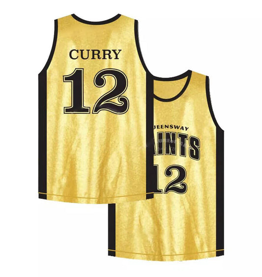 80's Curry #12 Middle School Basketball Jersey