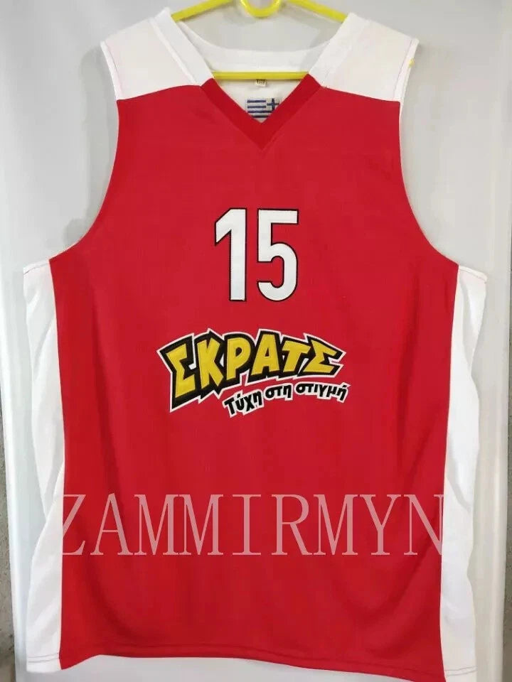 Spanoulis #7 Georgios Printezis #15 Greece Basketball Jersey