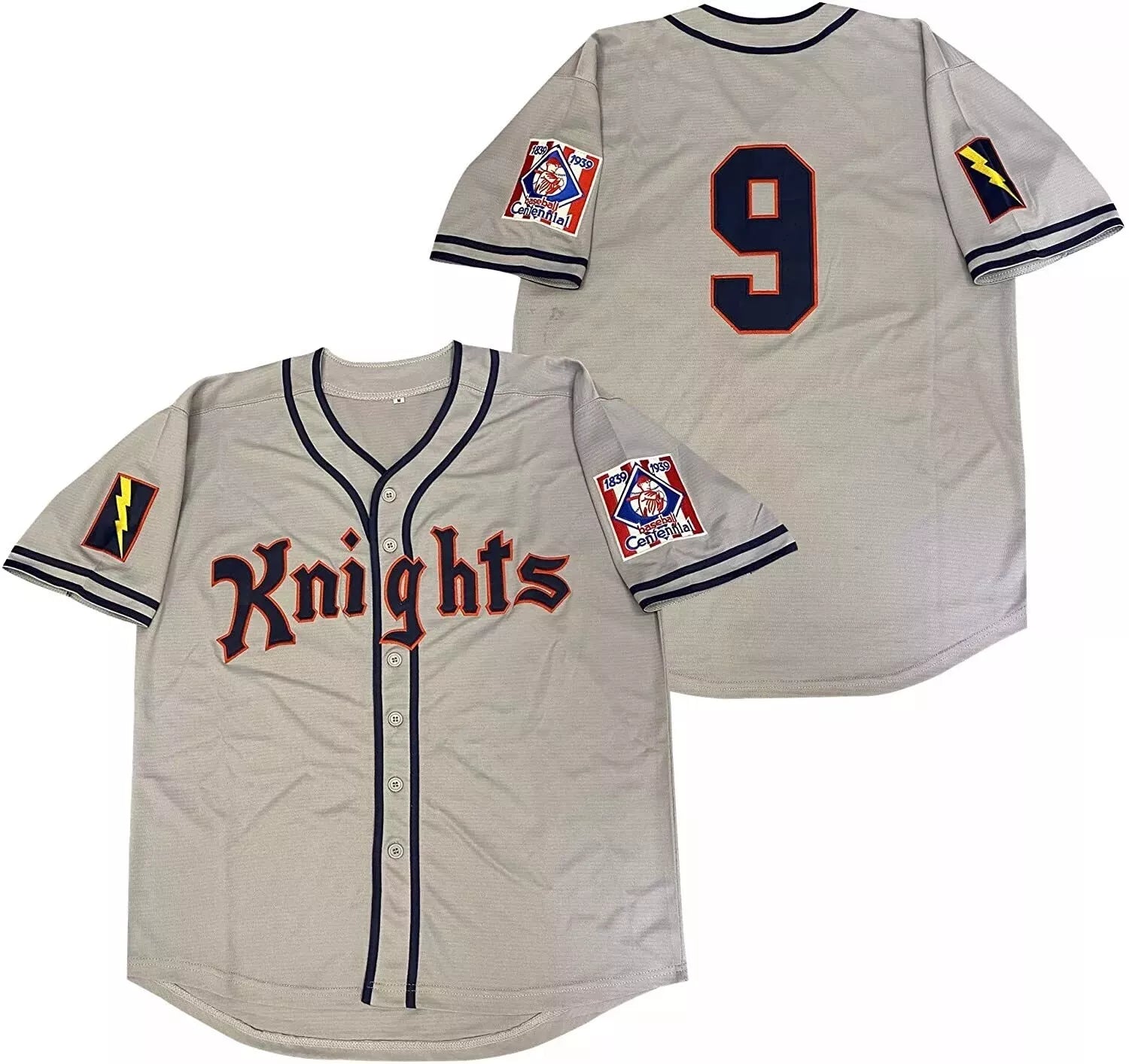 Movie Hobbs #9 New York Knights The Natural Baseball Jersey