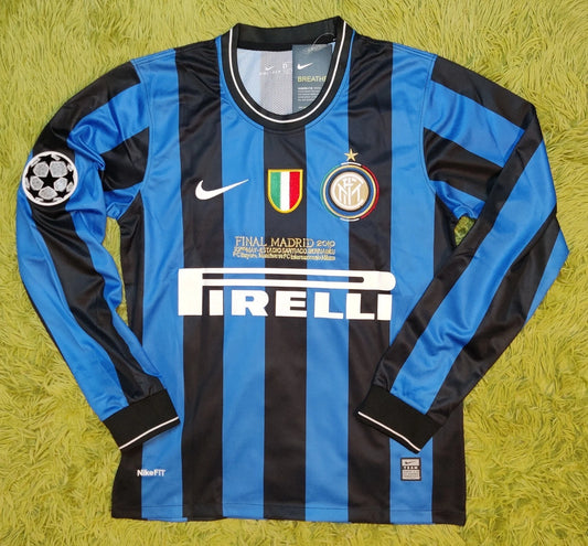 nter Milan 2009/10 UCL Final Zanetti 4 Rare Home Futbol Jersey