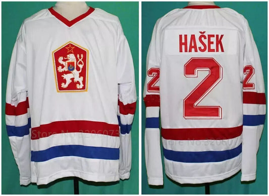 Throwback Hasek #2 Team Czech Republic Hockey jersey