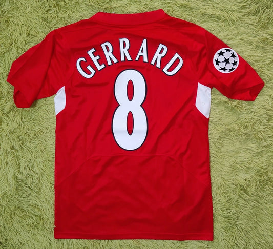 Liverpool Gerrard #8 2004/05 UCL Final Home Soccer Football Jersey