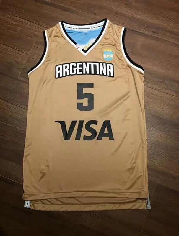 2016 Ginobili #5 Argentina Basketball Jersey