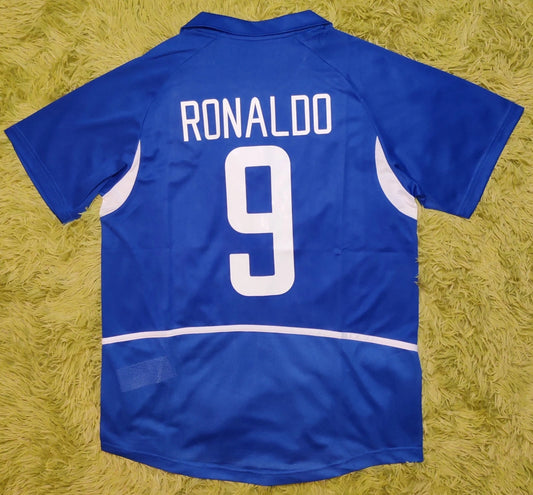 Brazil 2002 Away Ronaldo #9 Retro Vintage Soccer Jersey