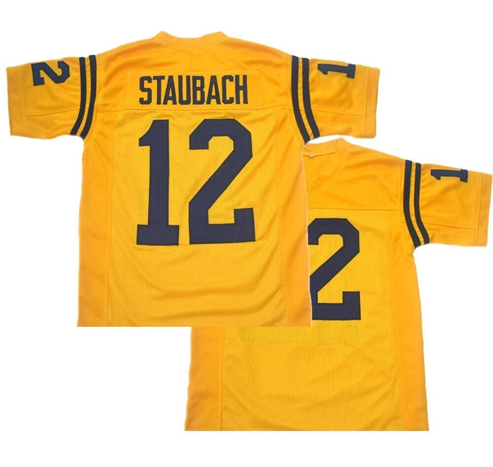 Youth/Men Throwback Staubach #12 High School Football Jersey