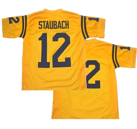 Youth/Men Throwback Staubach #12 High School Football Jersey
