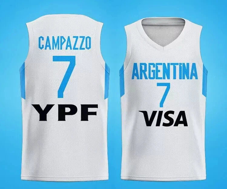 New Campazzo #7 Argentina Basketball Jersey
