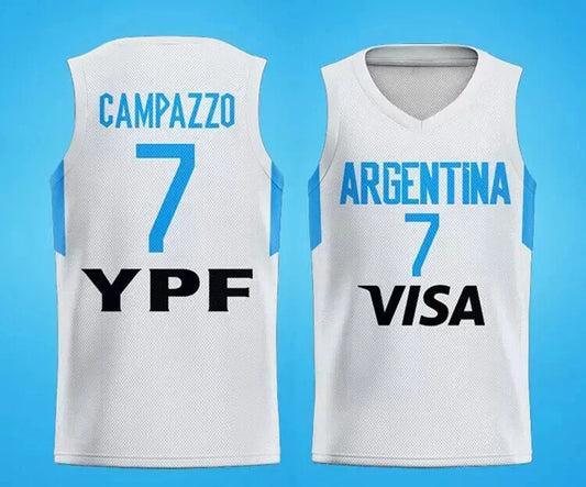 New Campazzo #7 Argentina Basketball Jersey