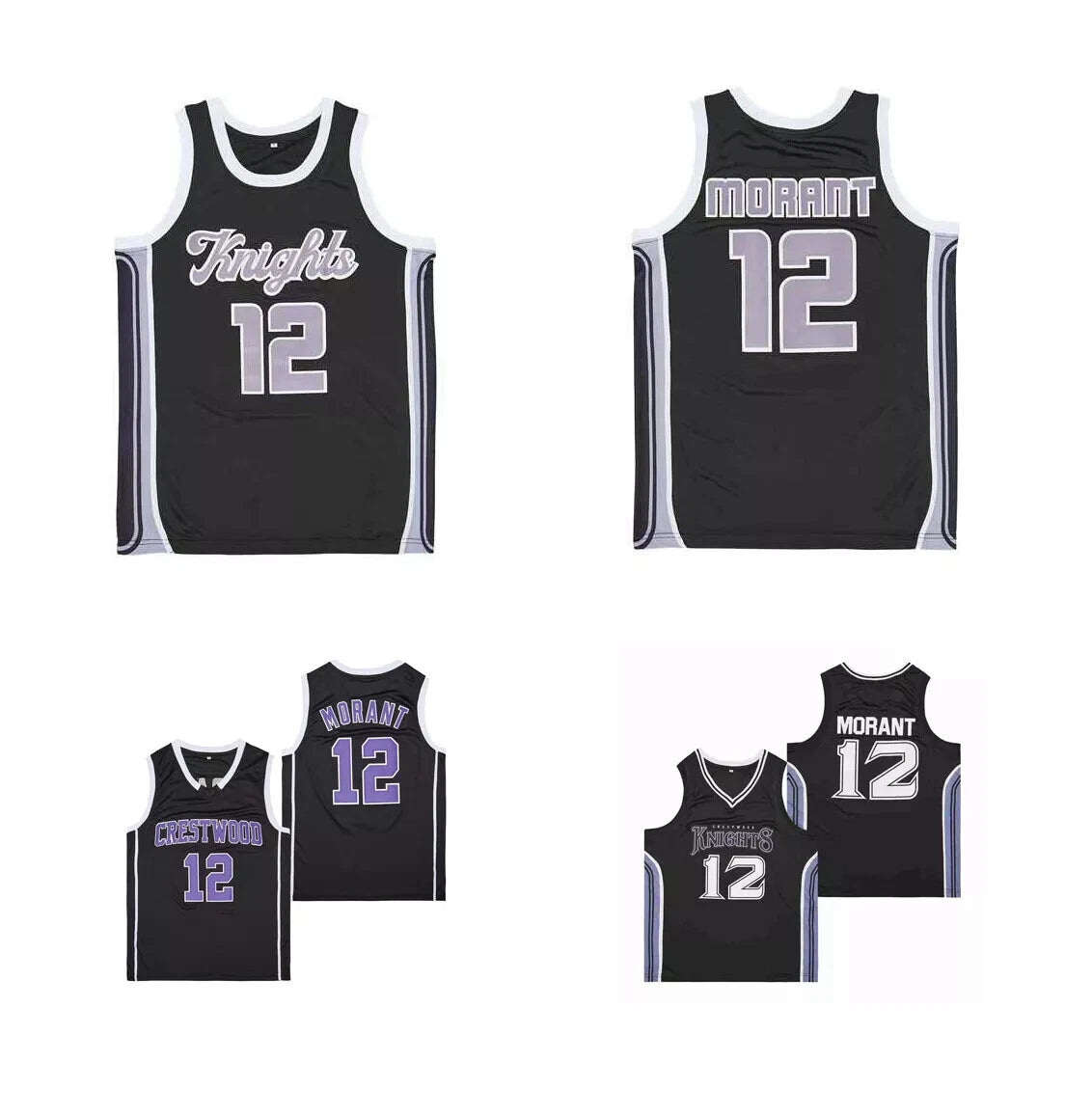 Retro Morant #12 High School Basketball Jersey
