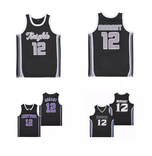 Retro Morant #12 High School Basketball Jersey