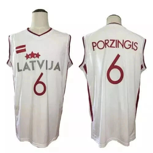 Porzingis #6 Team Latvija Basketball Jersey