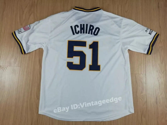 Japan 1991-2000 Suzuki #51 Orix Wave Baseball Jersey Stitched 2 Colors