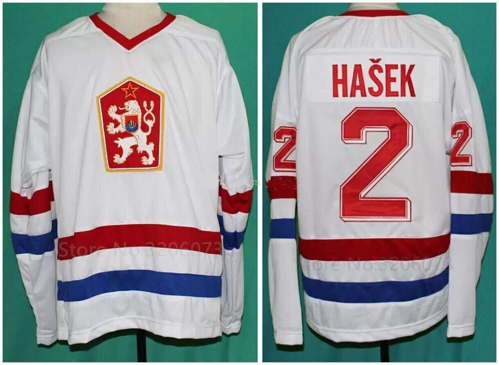 Throwback Hasek #2 Team Czech Republic Hockey jersey