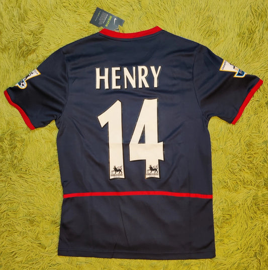 Arsenal FC Thierry Henry Away Navy Blue Retro Soccer Football Jersey
