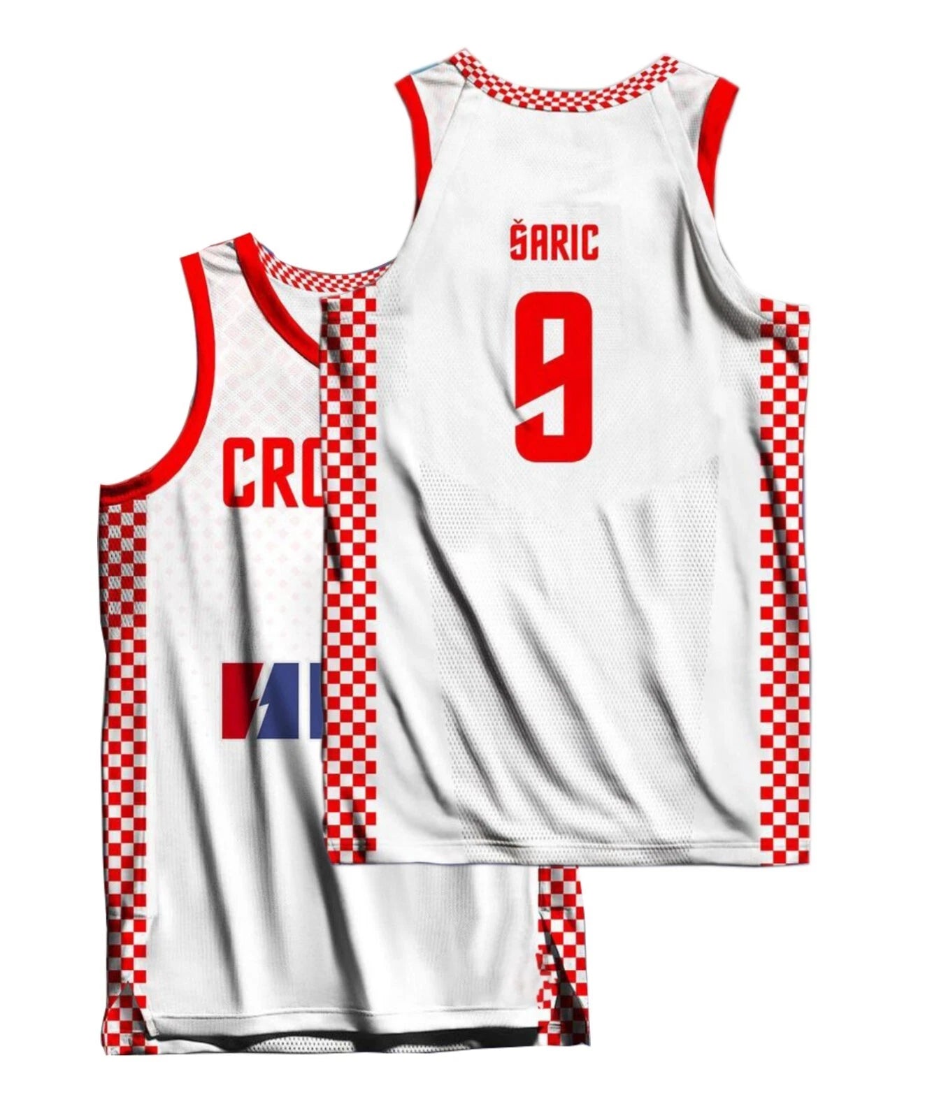 Custom Bogdanović #44 Šarić #9 Team Croatia Basketball Jersey
