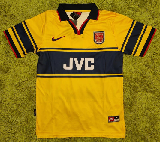 Arsenal 1997/99 Away Retro Yellow Football Soccer Futbol Shirt Jersey