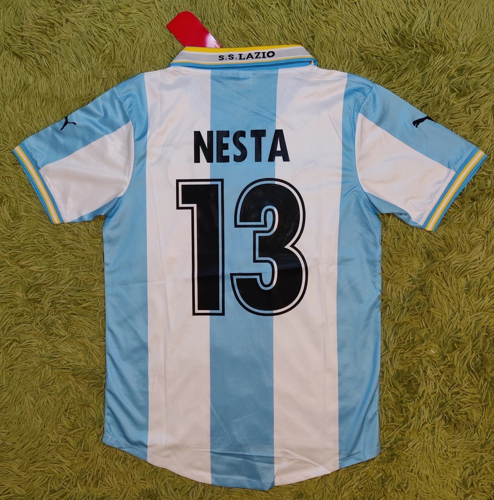 S.S.LAZIO FC 1999/2000 Home Nesta #13 Retro Rare Football Soccer Jersey