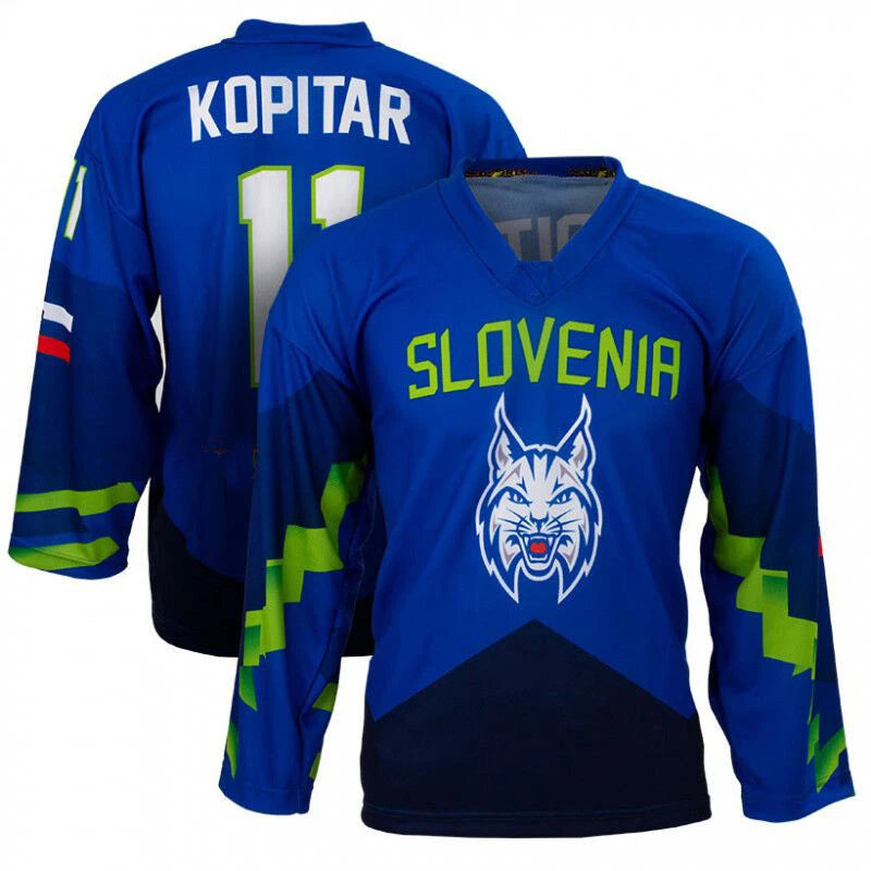 Custom Kopitar #11 Slovenia Slovenija Hockey Jersey