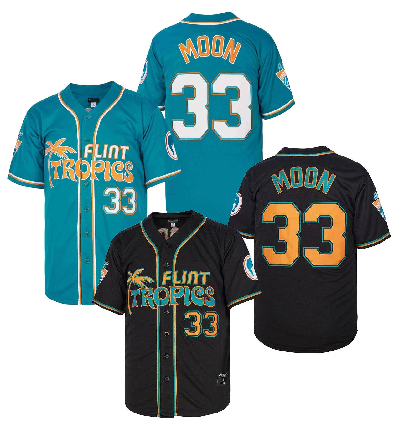 Movie Semi Pro Moon #33 Flint Tropics Baseball Jersey