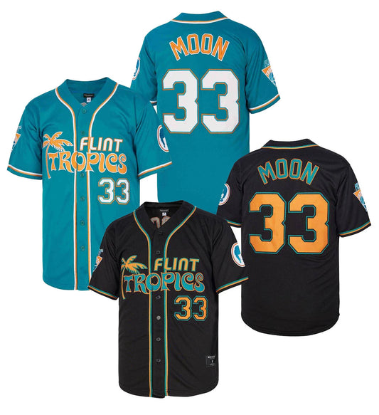 Movie Semi Pro Moon #33 Flint Tropics Baseball Jersey