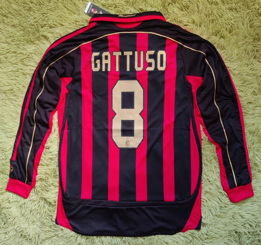 AC Milan 2006/07 Gattuso Long Sleeve Soccer Football Futbol Jersey
