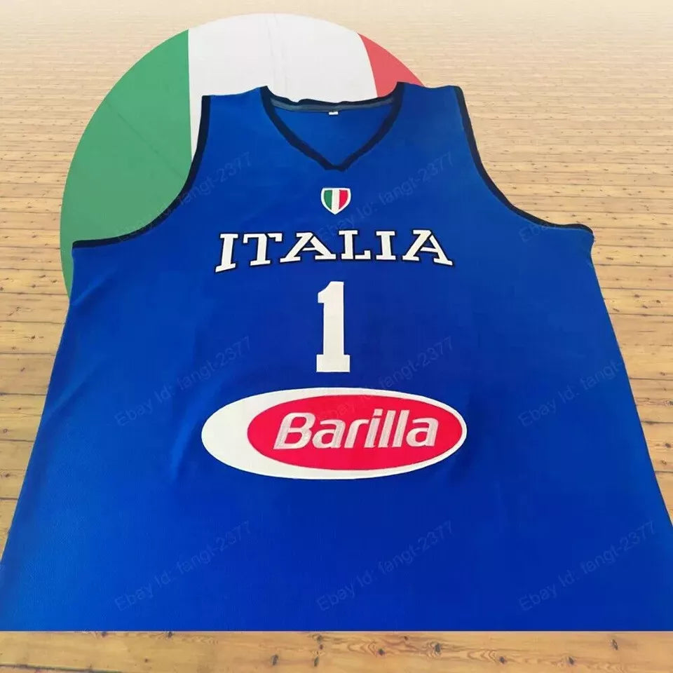 Throwback Banchero #1 Team Italy Italia Basketball Jersey