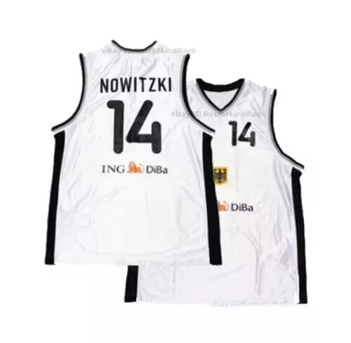 90's Nowitzki #14 Team Germany Basketball Jersey