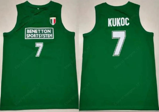 Throwback Kukoc 7 Team Italy Italia Europe Basketball Jersey