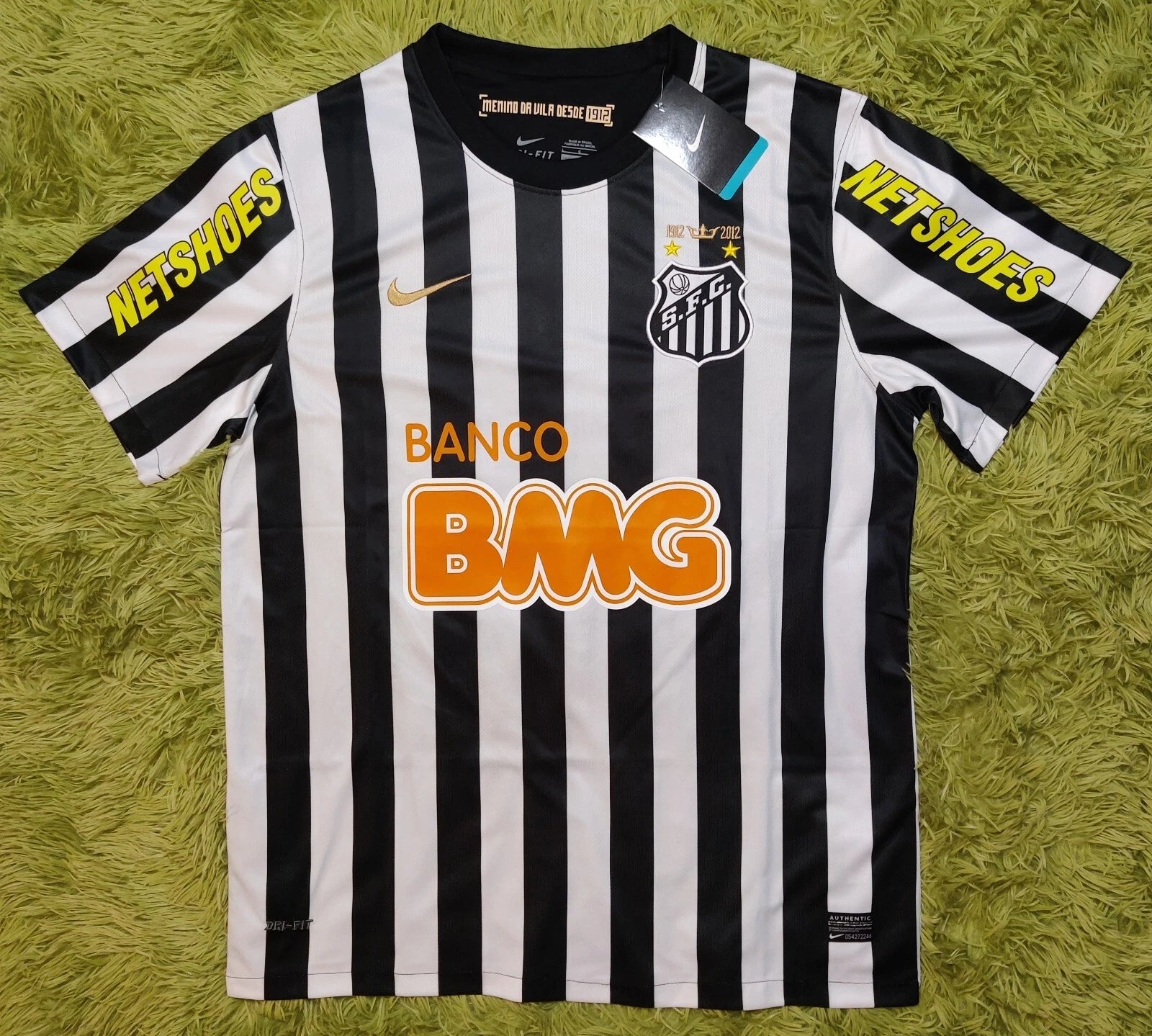 Santos 2012/13 Retro Away Soccer Football Stripes Jersey Nike