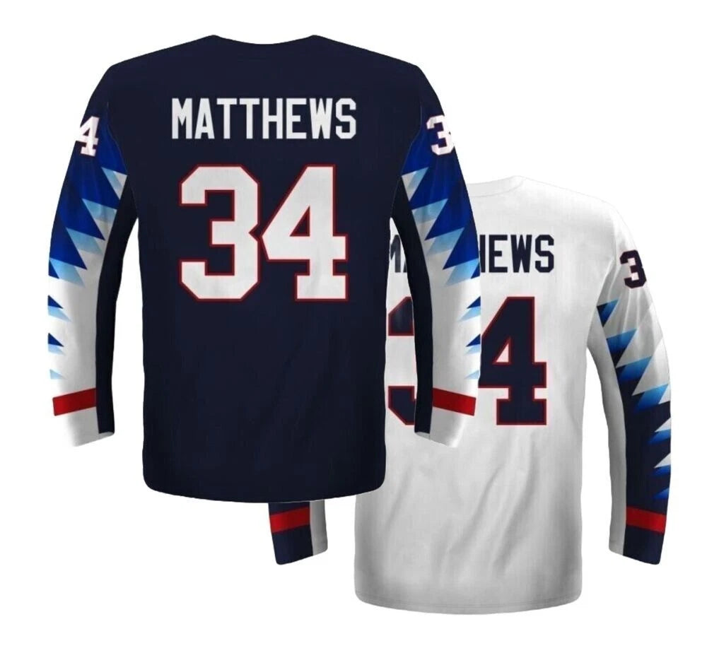 Retro 2018 Matthews Team US Hockey Jersey