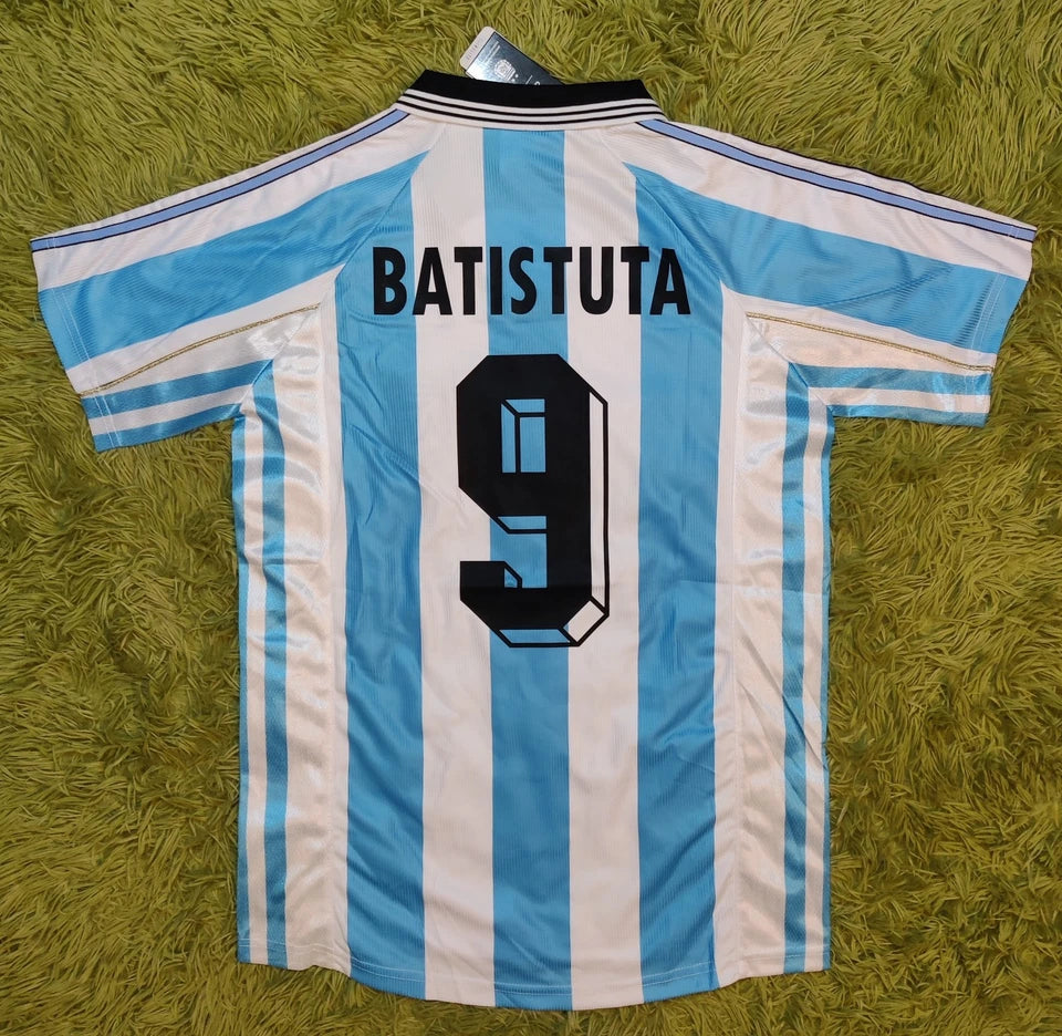 Argentina 1998/99 Home Batistuta #9 Retro Rare Soccer Futbol Jersey