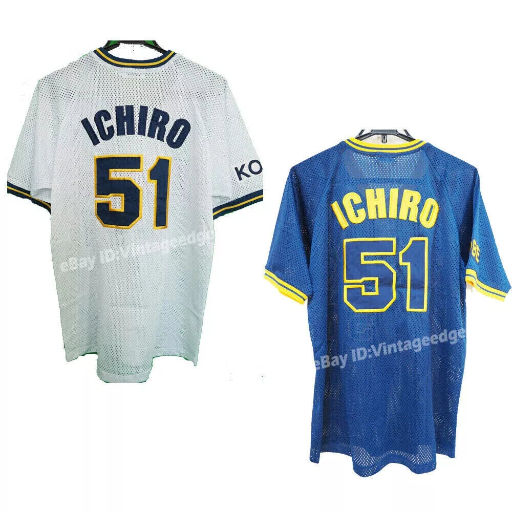 Japan 1991-2000 Suzuki #51 Orix Wave Baseball Jersey Stitched 2 Colors