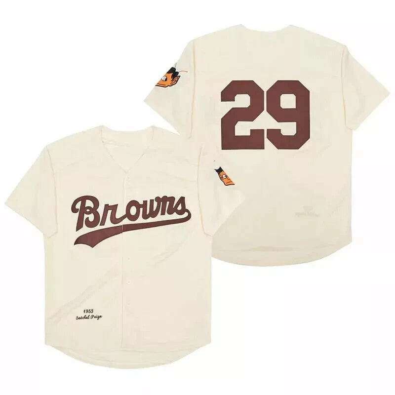 1953 Paige #29 Browns Baseball Jerseys