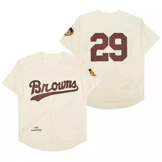 1953 Paige #29 Browns Baseball Jerseys